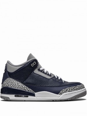 Air Jordan 3 Nike Retro Georgetown Hombre Azul Marino Gris | EAS-583270
