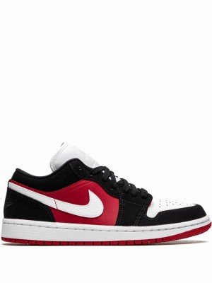 Air Jordan 1 Nike Low Black/White/Gym Red Mujer Negras Blancas Rojas | LSF-210463