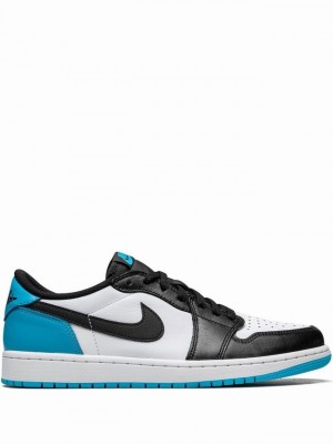 Air Jordan 1 Nike Low OG UNC Mujer Blancas Negras Azules | UKP-018697