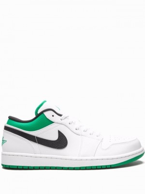 Air Jordan 1 Nike Low White/Lucky Mujer Blancas Verde | SVN-847163