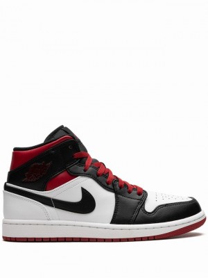 Air Jordan 1 Nike Mid Gym Puntera Hombre Blancas Negras Rojas | AQD-086543