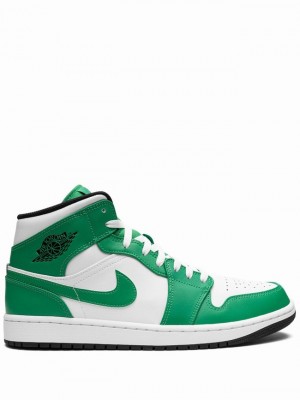 Air Jordan 1 Nike Mid Hombre Blancas Verde | KBD-021396