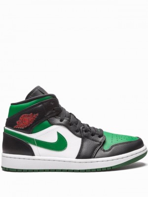 Air Jordan 1 Nike Mid Hombre Negras Verde Blancas | CND-354078