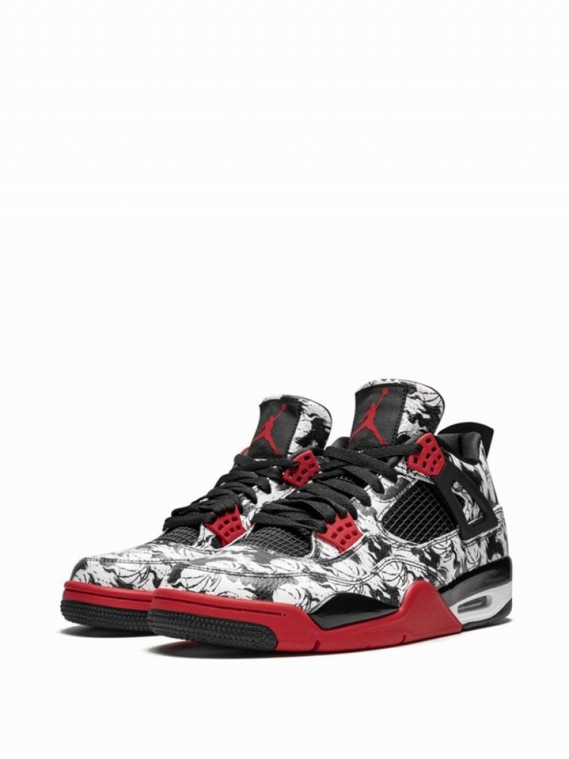 Air Jordan 4 Nike Retro Singles Day/Tattoo Hombre Blancas Negras Rojas | EWK-914057